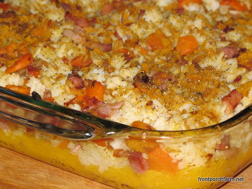orange rice and squash casserole